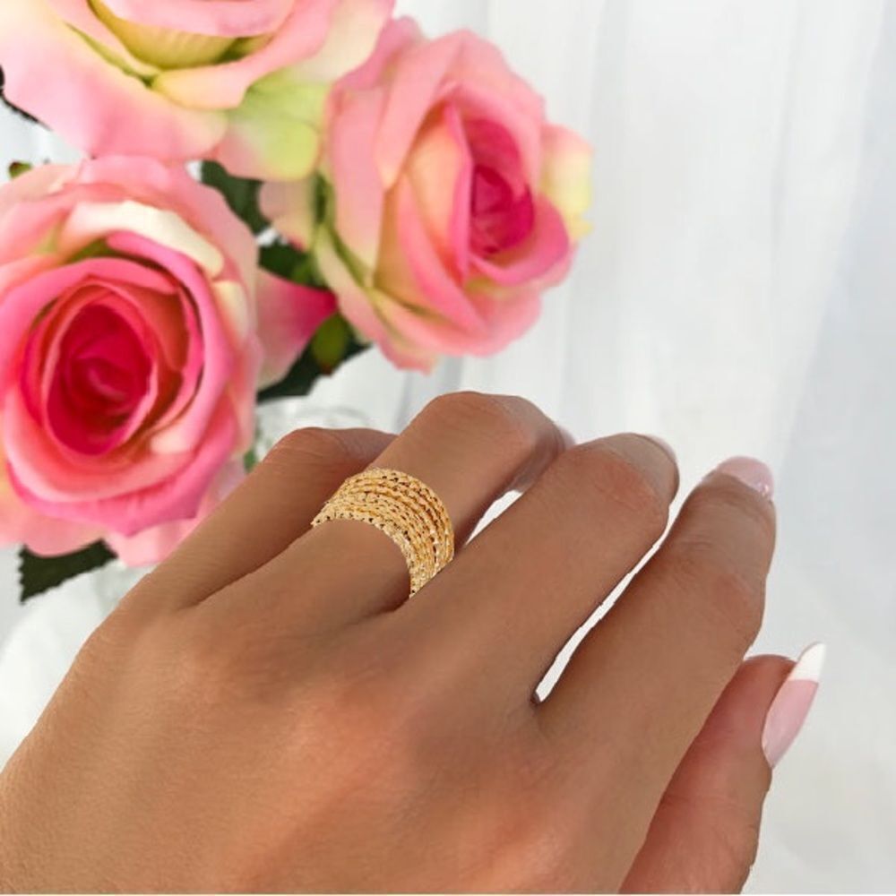 Gold Layered Textured Ring - Picture 3 of 3
